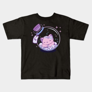 Creepy Cute Cat in Bottle Halloween Kids T-Shirt